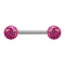 Micro Barbell argento con due sfere rosa Rivestimento protettivo epossidico