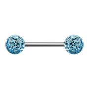 Micro Barbell argent avec deux boules aqua couche...