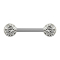 Barbell silver with two crystal balls silver epoxy protective layer