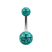 Banane argentée avec deux boules de cristal...