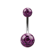 Banana silver with two crystal balls violet epoxy...