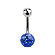 Banana silver with ball and crystal ball dark blue Epoxy...