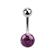 Banana silver with ball and crystal ball violet epoxy...