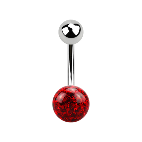 Banana silver with ball and crystal ball red epoxy protective layer