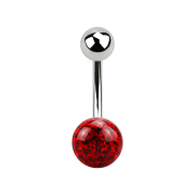 Banana silver with ball and crystal ball red epoxy...