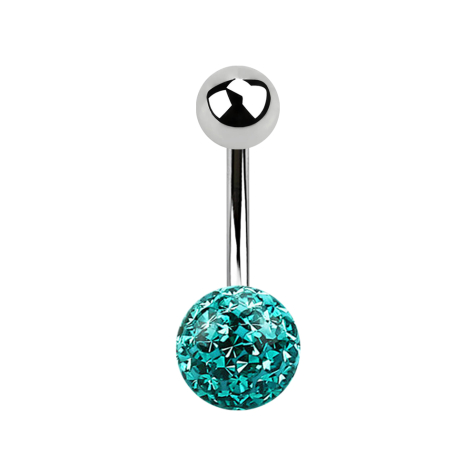 Banana silver with ball and crystal ball turquoise Epoxy protective layer