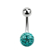 Banana silver with ball and crystal ball turquoise Epoxy protective layer