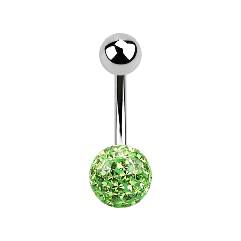 Banana silver with ball and crystal ball light green Epoxy protective layer