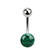 Banana silver with ball and crystal ball green epoxy...