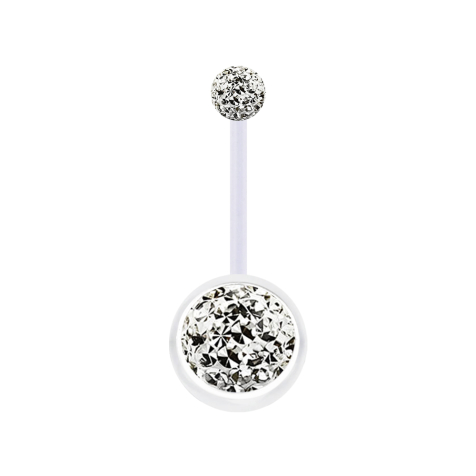 Banane transparente avec deux boules de cristal argentées Couche de protection en époxy