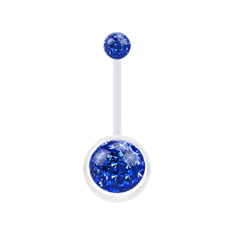 Banane transparente avec deux boules de cristal bleu foncé Couche de protection en époxy