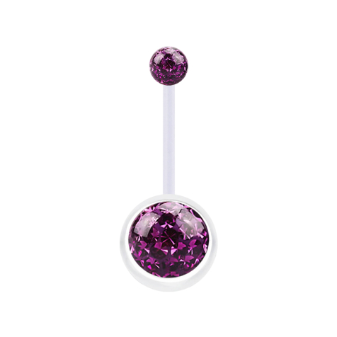 Banane transparente avec deux boules de cristal violettes Couche de protection en époxy