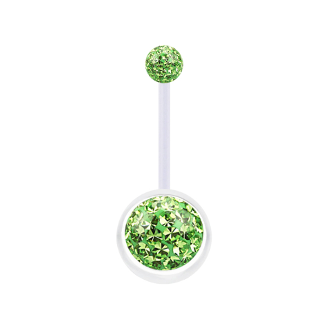 Banane transparent mit zwei Kristallkugeln hellgrün Epoxy Schutzschicht