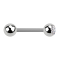 Barbell silver with ball and ball crystal silver