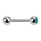 Barbell silver con sfera e cristallo aqua