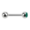 Barbell argent avec boule et boule de cristal turquoise