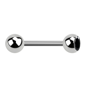 Barbell silver with ball and ball crystal black