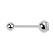 Micro Barbell argent avec boule et boule de cristal argenté