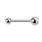Micro Barbell argent avec boule et boule de cristal multicolore