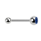 Micro barbell silver with ball and ball crystal dark blue