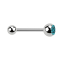 Micro Barbell argent avec boule et boule de cristal aqua