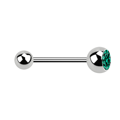 Micro barbell silver with ball and ball crystal turquoise