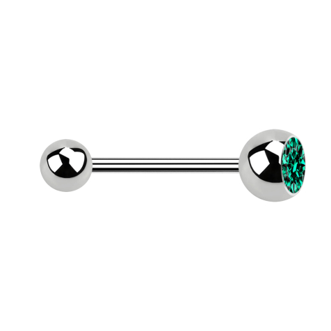 Micro Barbell argent avec boule et boule de cristal turquoise