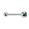 Micro Barbell argent avec boule et boule de cristal turquoise