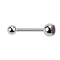 Micro Barbell argent avec boule et cristal boule violet clair