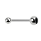 Micro Barbell argent avec boule et boule de cristal noir