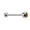Micro Barbell argent avec boule et boule de cristal topaze