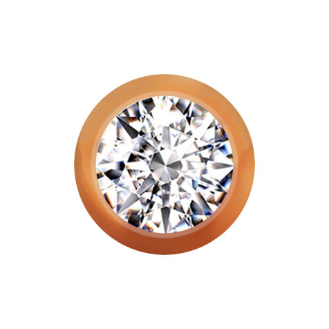 Micro boule rose doré avec cristal argenté