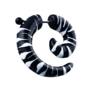 Fake Spirale schwarz mit weissen Zebrastreifen