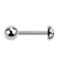 Micro Barbell argent avec boule et dôme en cristal argent époxy de protection