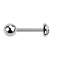 Micro barbell silver with ball and crystal dome silver epoxy protective coating