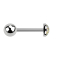 Micro barbell silver with ball and crystal dome multicolor epoxy protective layer