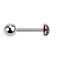 Micro Barbell argent avec boule et cristal dôme violet clair couche protectrice dépoxy