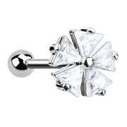 Micro bilanciere in argento con cinque cristalli triangolari