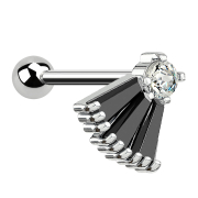 Micro Barbell argent éventail noir