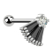 Micro Barbell argent éventail noir
