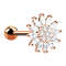 Micro Barbell or rose fleur de cristal