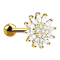Micro Barbell 14k doré fleur de cristal