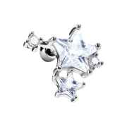Micro Barbell argent double cristal étoile