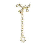 Micro barbell 14k gold-plated grapevine with pendant