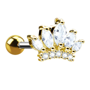 Micro barbell 14k gold-plated tiara