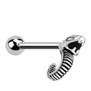 Micro Barbell argent serpent