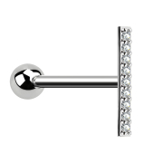 Micro Barbell argent barre avec cristal