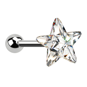 Micro Barbell silber mit Stern silber