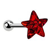 Micro barbell silver with star red
