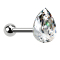 Micro barbell silver drop crystal silver